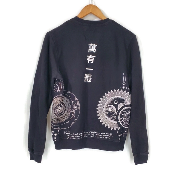 Blind Rooster Crewneck Sweatshirt Tokyo Astrology Celestial Blk Mens SZ S Unisex - Picture 3 of 14